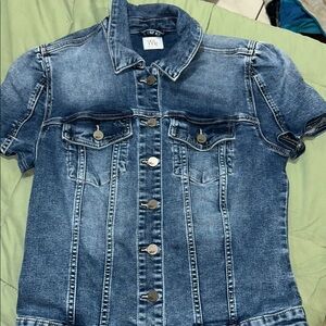 Wash Lab Puff Sleeve Denim Jacket